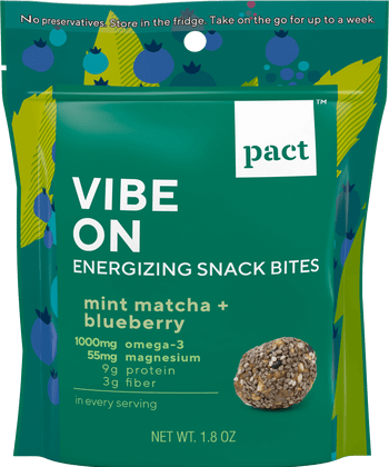 pact vibe on energy snack bites package