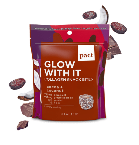 pact glow with it collagen snack bites package