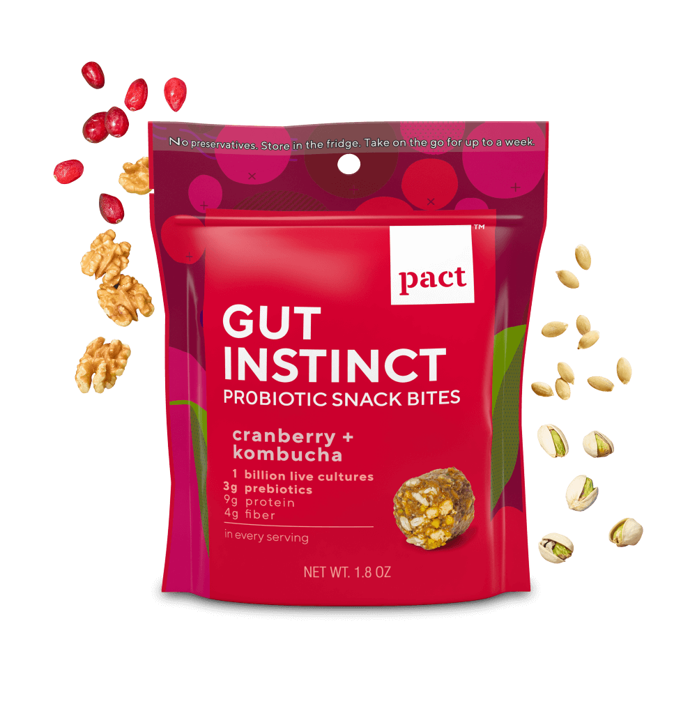 pact gut instinct probiotic snack bites package