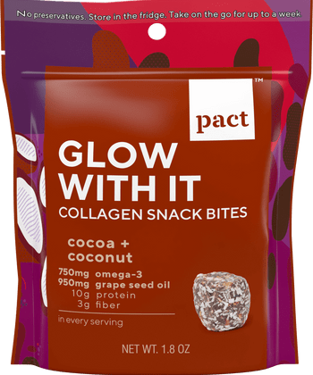 pact glow with it collagen snack bites package